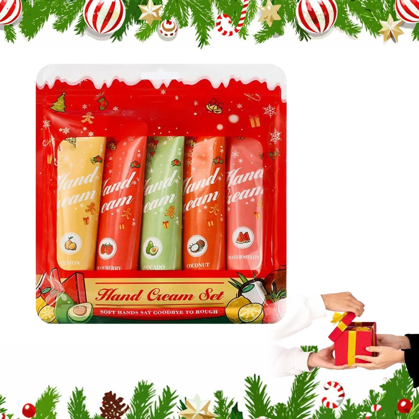 Набір з 5 кремів для рук Різдвяне морозиво, фото №1
