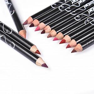 Олівець для губ Professional 12 кольорів, водостійкий, контурні олівці з кришкою, матовий, стійкий набір водостійких олівців для губ synthetic.ua - Фото 1