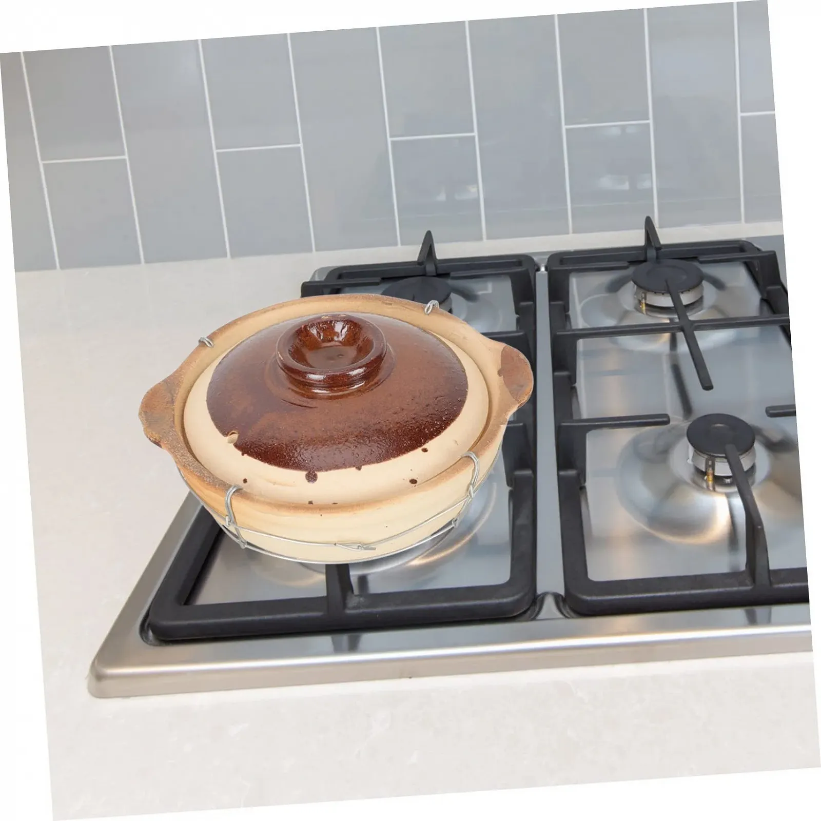 Каструля глиняна ABOOFAN з ручкою для тушкування, фото №7