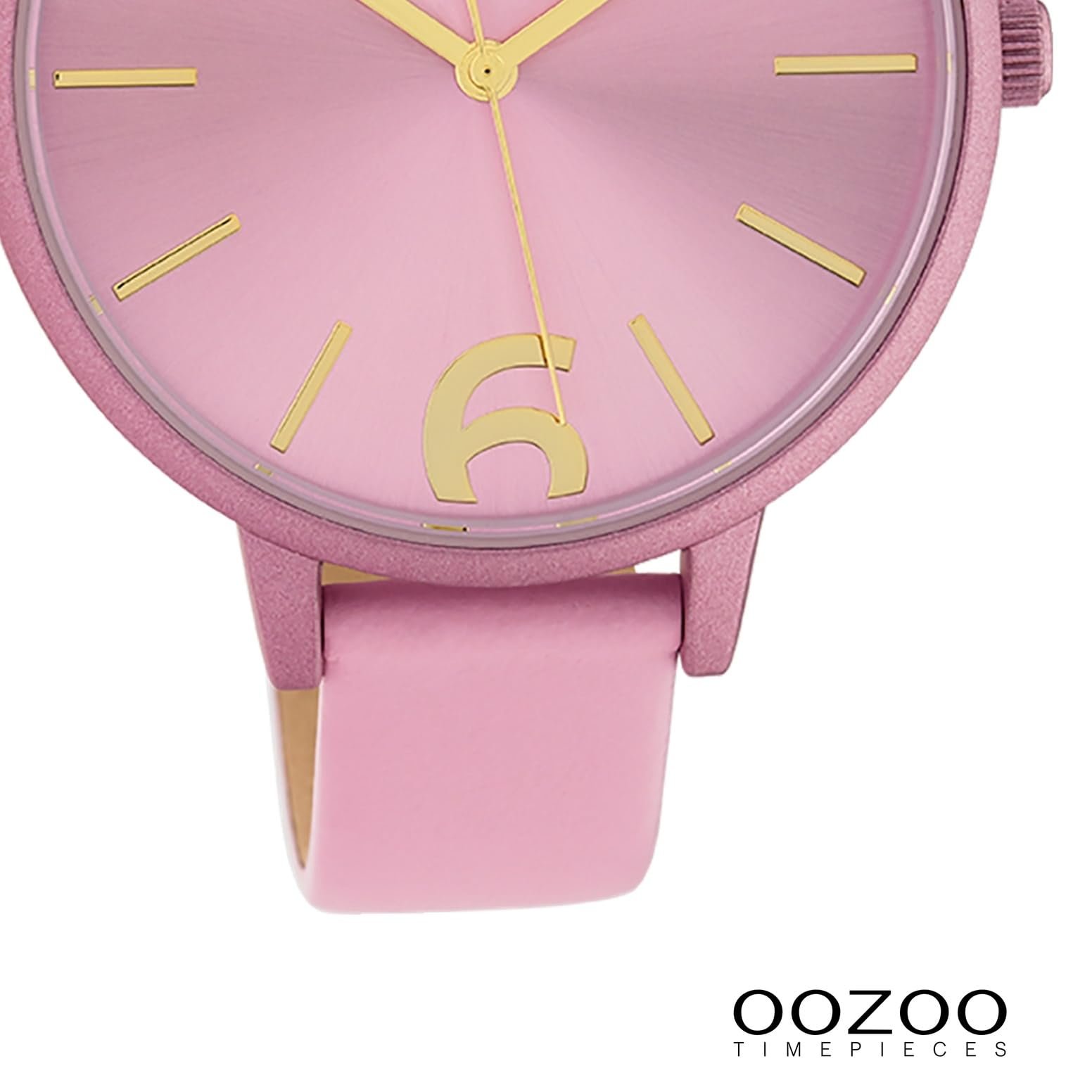 Женские часы Oozoo Кожаный ремешок 40 мм Colours of Oozoo Unicolour Розовый C10441, Розовый-розовый, Ремешок, фото №3