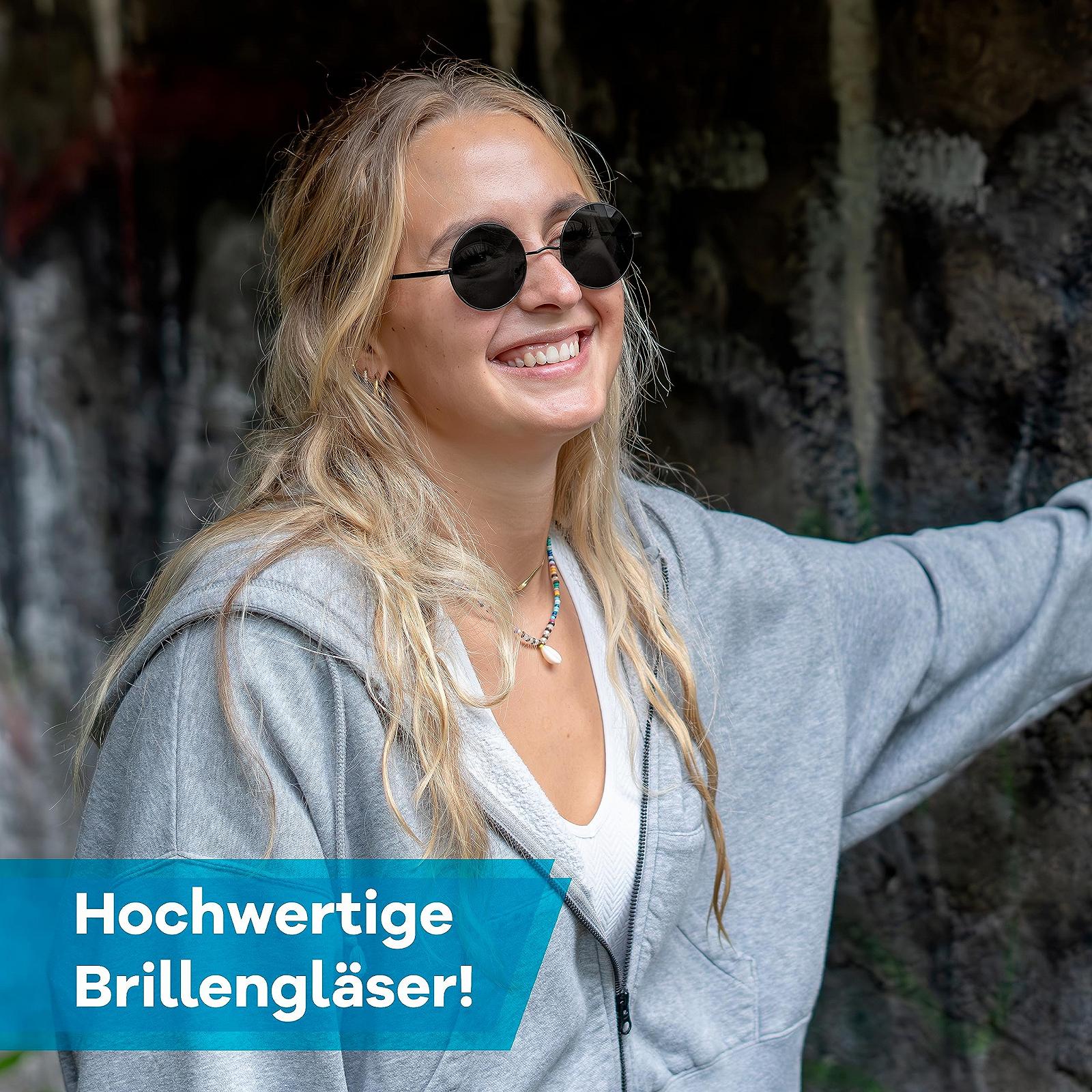 Сонцезахисні окуляри Круглі Netrox Вінтажні 70-х Металева оправа з дзеркальним склом, фото №3