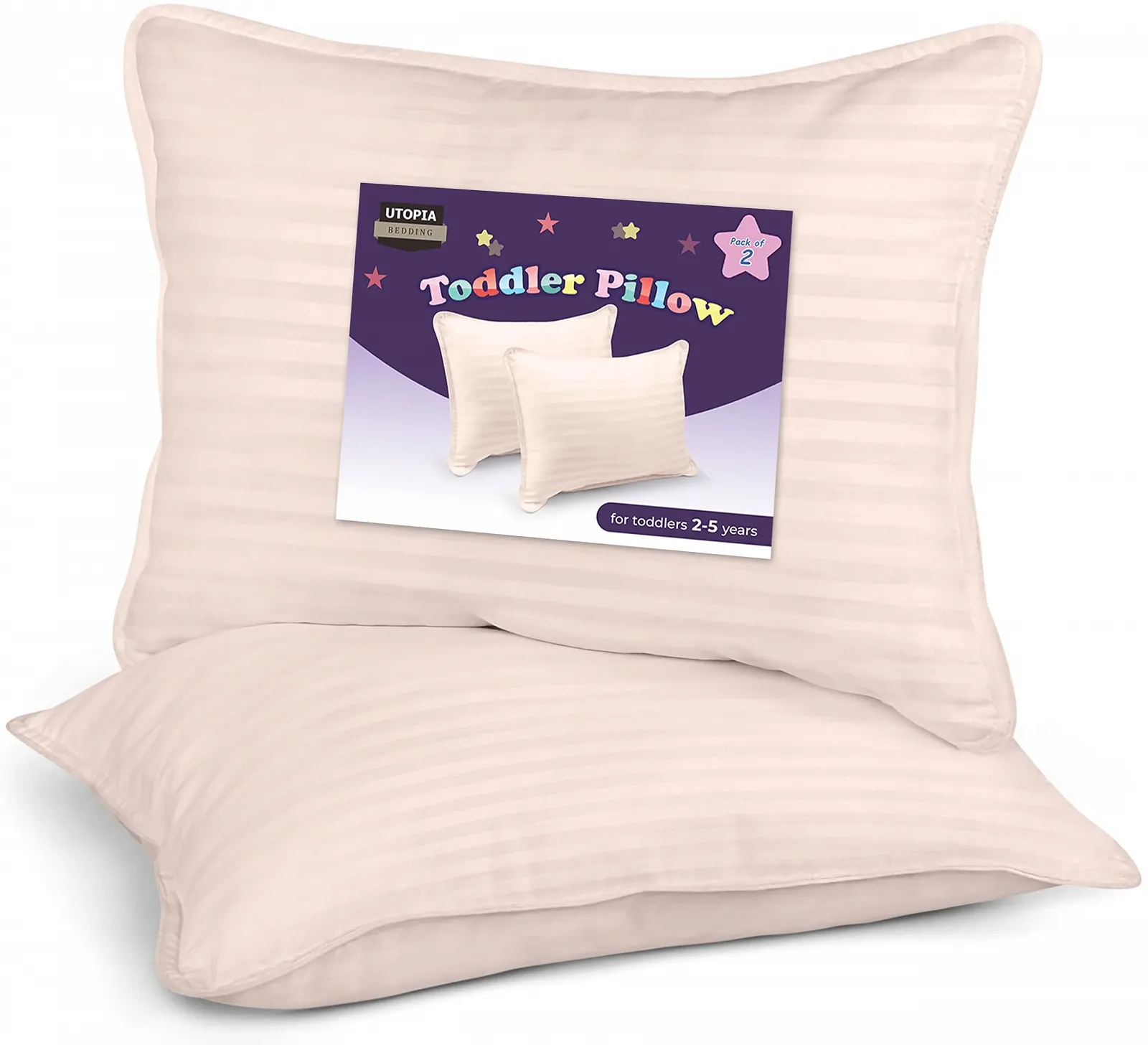 Подушка детская Utopia Bedding 40 x 60 см, набор из 2 детских подушек, дышащая ткань из поликоттона, подушка для сна детей от 2 лет (светло-розовая), фото №1 Подушка детская Utopia Bedding 40 x 60 см, набор из 2 детских подушек, дышащая ткань из поликоттона, подушка для сна детей от 2 лет (светло-розовая), фото №1