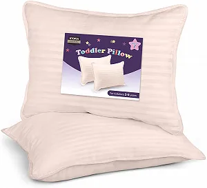 Подушка детская Utopia Bedding 40 x 60 см, набор из 2 детских подушек, дышащая ткань из поликоттона, подушка для сна детей от 2 лет (светло-розовая) - Фото 1