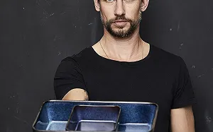 Прямоугольная форма для лазаньи BITZ керамика 19 x 14 x 6 см Черно-синяя synthetic.ua - Фото 1