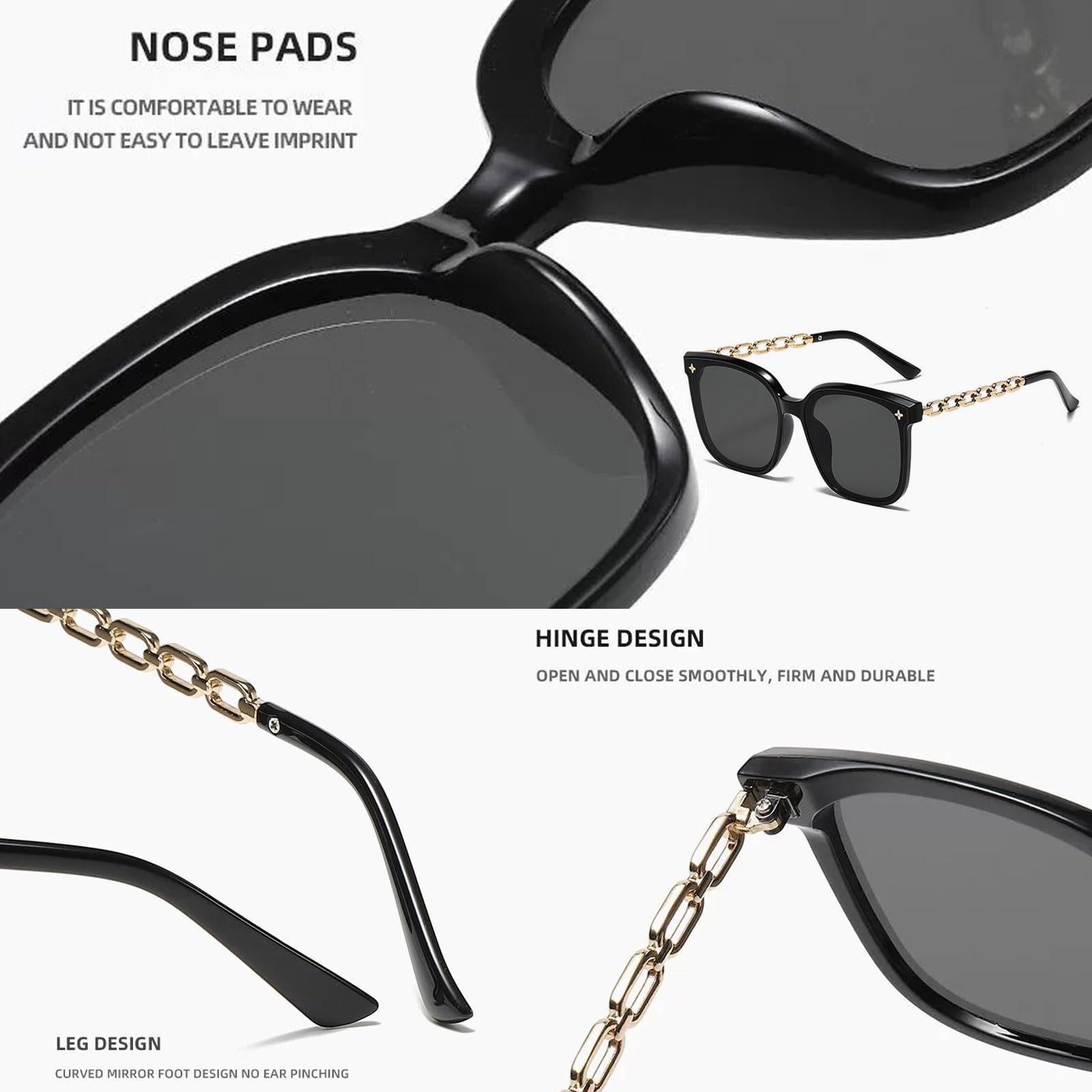 Сонцезахисні окуляри DKDDSSS, 3 шт., великі, прямокутні, фото №3