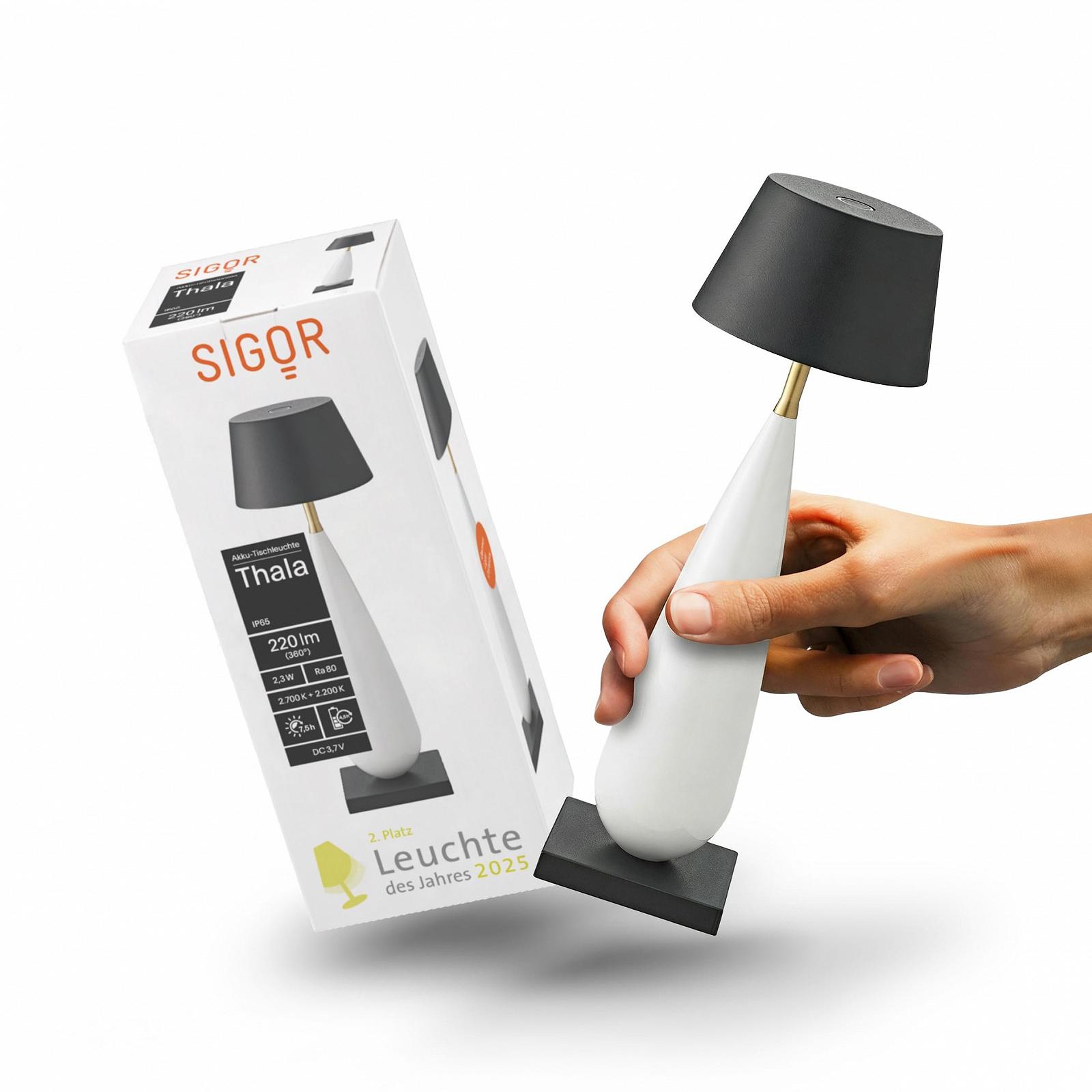 Настільна лампа SIGOR Thala Акумуляторна LED IP65 23.7 см Кераміка, фото №1