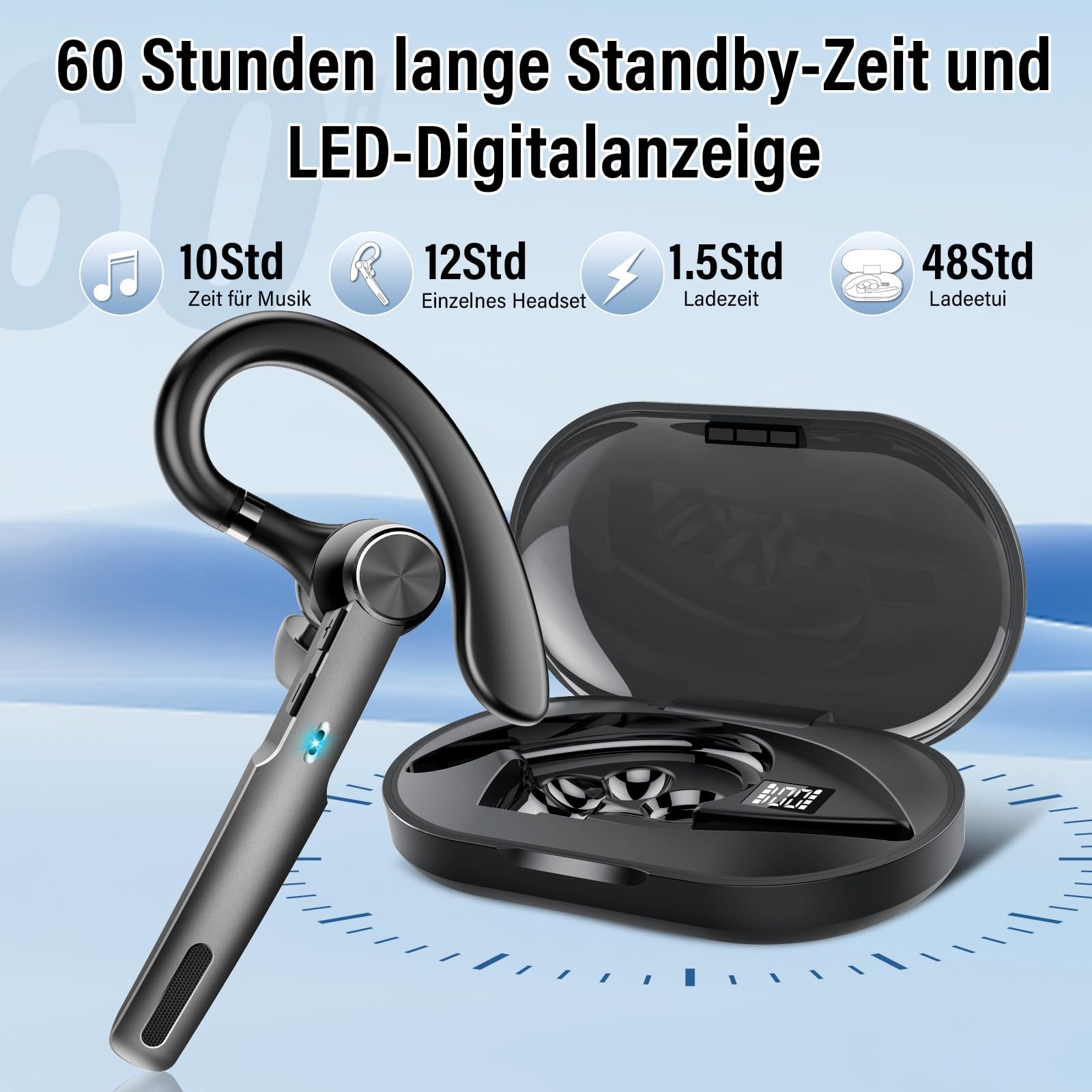 Bluetooth Гарнитура Беспроводная Hands-Free Phone 5.3 Черный, фото №4