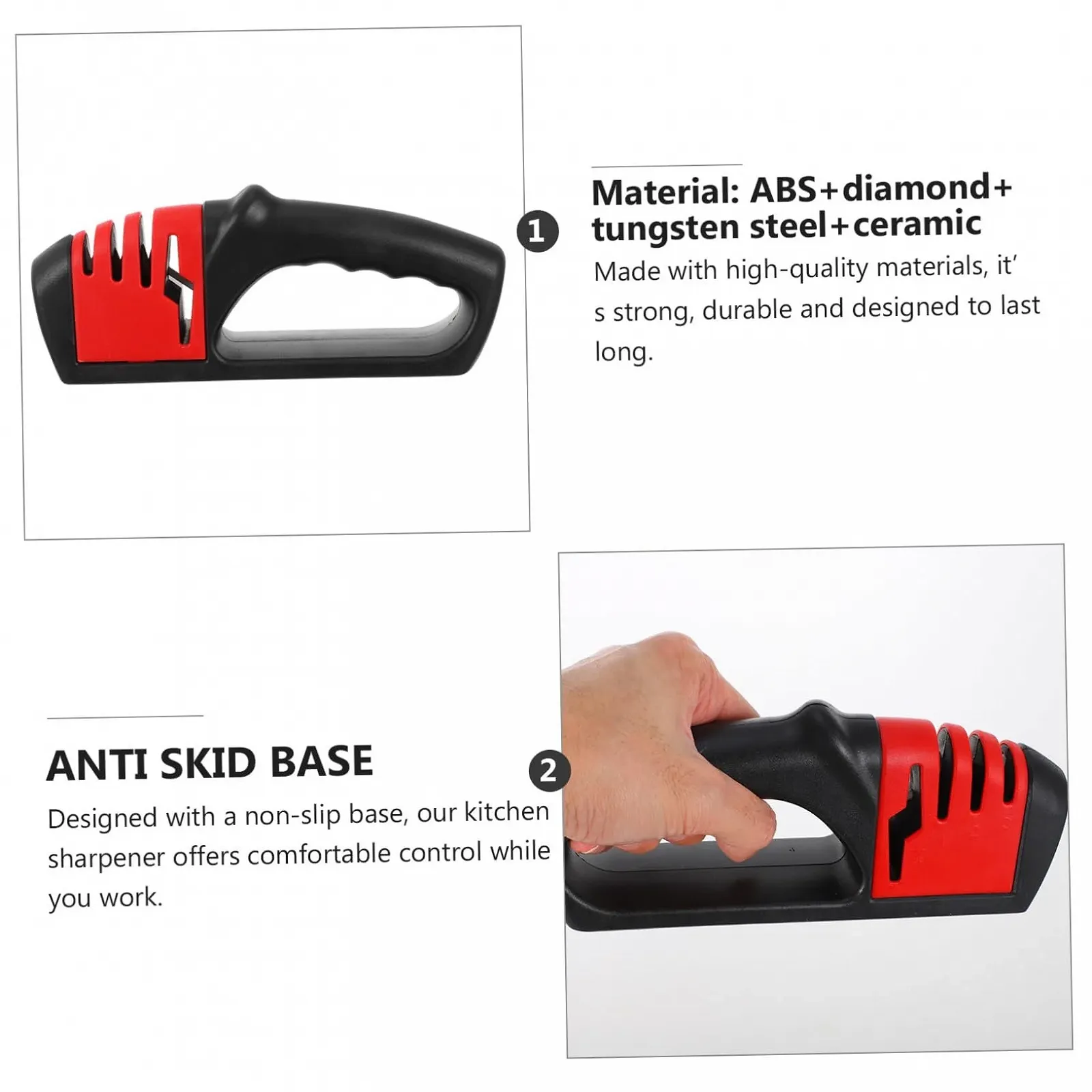 Точилка для ножей Mobestech Профессиональная Быстрая Эргономичная ручка Нескользящее основание, фото №6