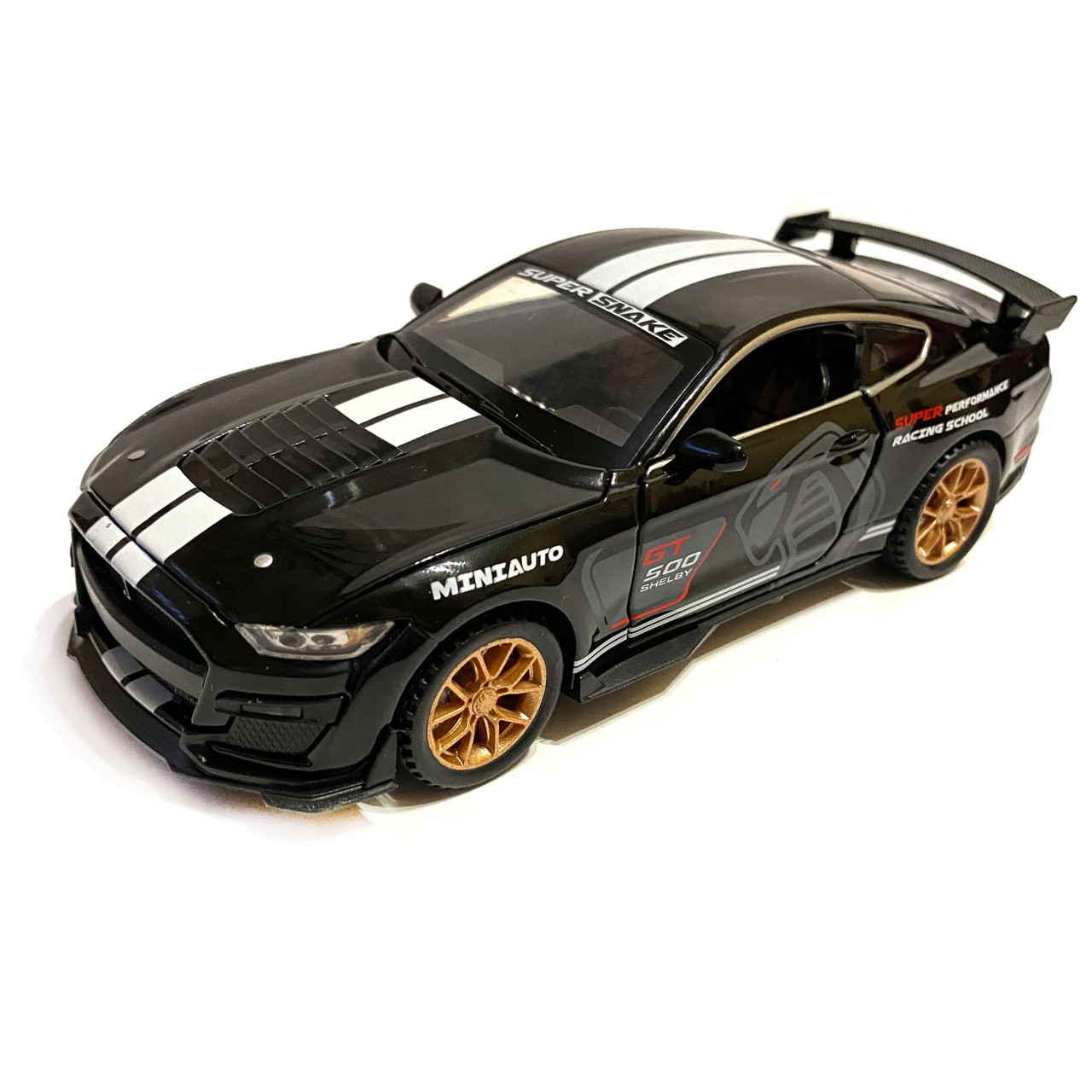 Машинка металлическая Ford Mustang Shelby GT500 AutoExpert Форд Мустанг шелби черный 16*6*6 см LF, фото №3