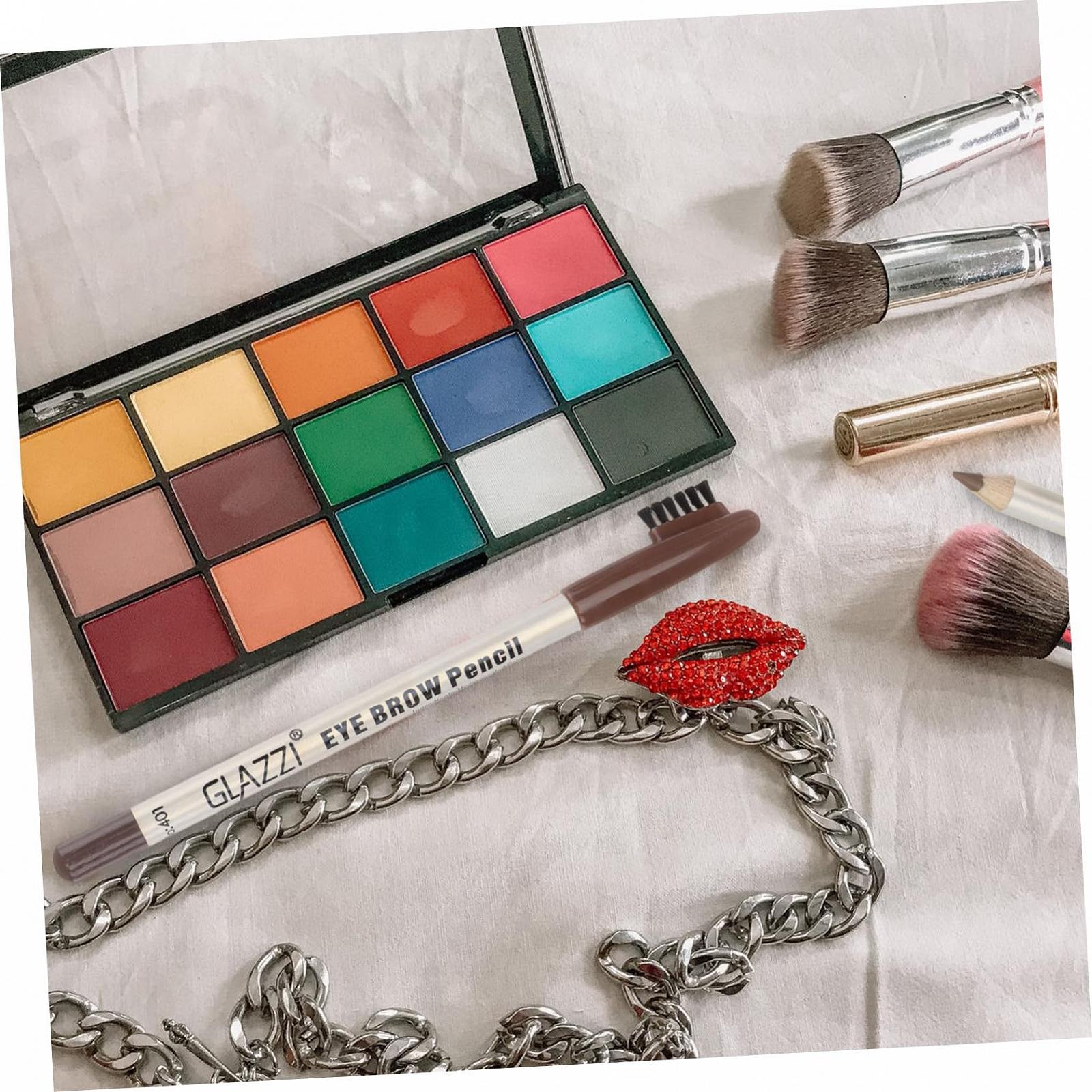 Олівець для брів HONMEET з щіткою для брів Кавовий дерев'яний (12 шт.), фото №5