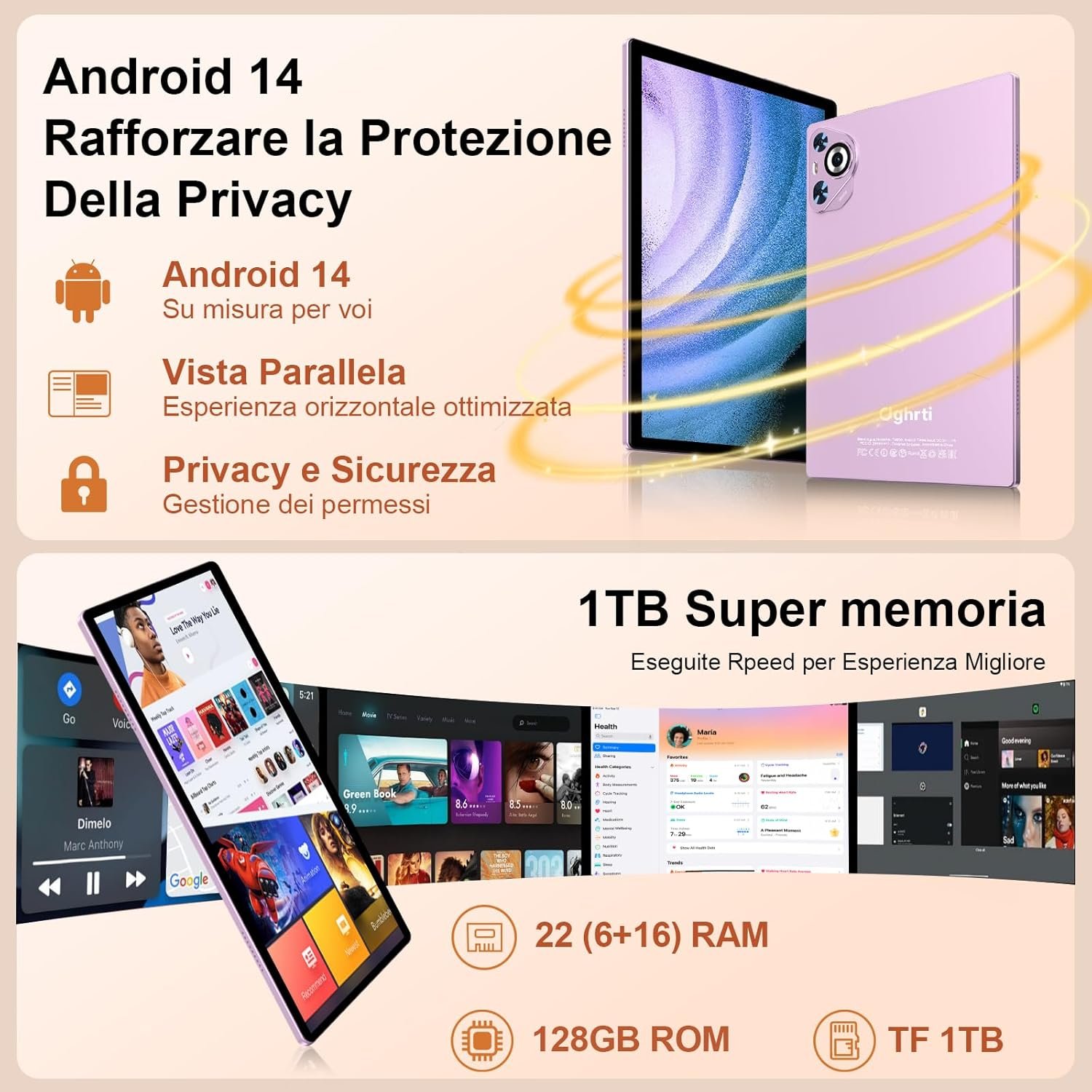 Планшет 10" Dghrti Tab 30 6+16/128Gb 8 ядер Android 14 8000 mAh Черный, фото №4