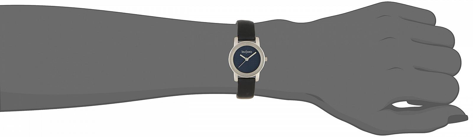 Женские часы Quartz Tectonic 41-1108-99 Черный ремешок, синий циферблат, фото №2
