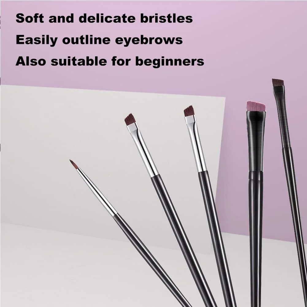 Пензель для підводки очей кутова Набір 5 шт., фото №5