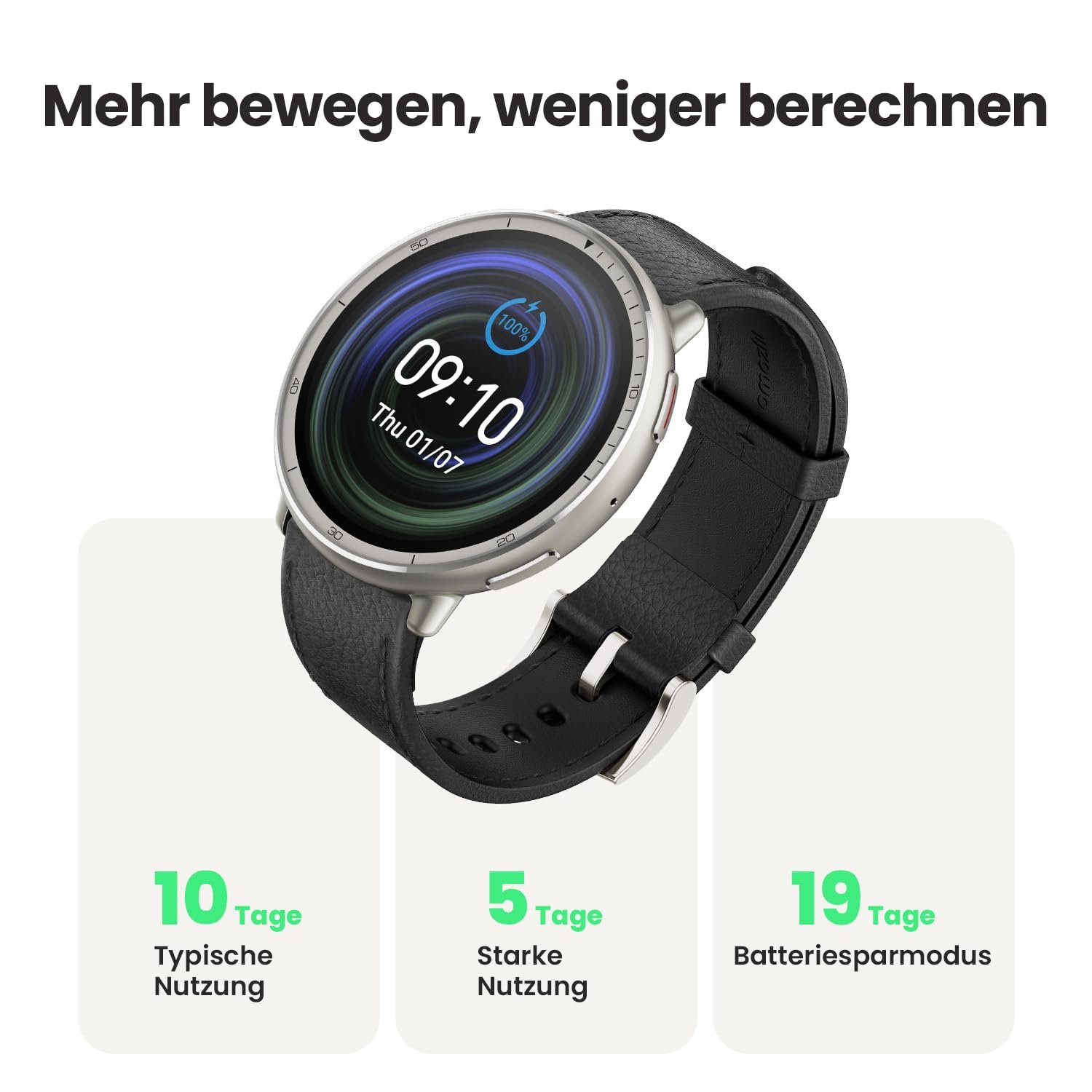 Смарт-годинник Amazfit Active 2 44 мм, NFC, AI, Голосове керування, GPS, 10 днів роботи від батареї, Фітнес-трекер, 160+ спортивних режимів, 5 ATM водонепроникність, Чорний, фото №4