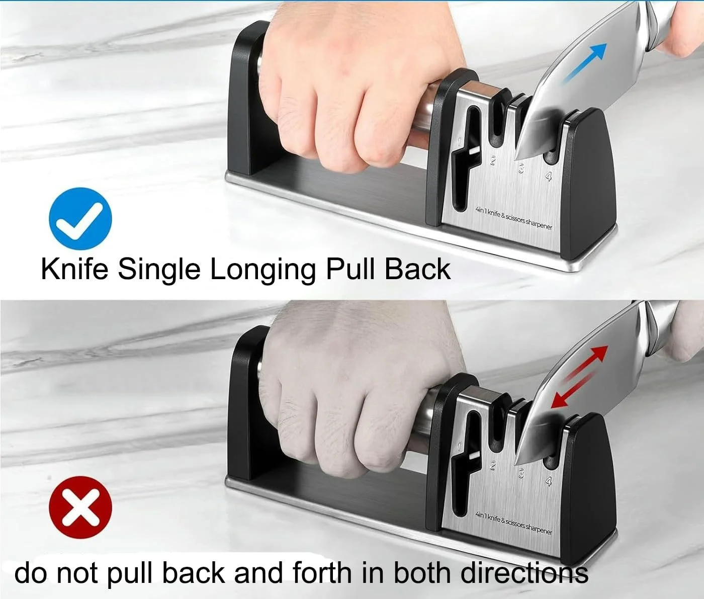 Точилка для ножів ручна Home Use Багатофункціональна для овочів та ножиць, фото №2