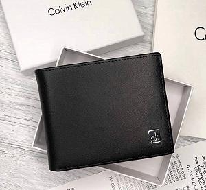 Мужской брендовый кошелек из натуральной кожи в подарочной упаковке Calvin Klein synthetic.ua - Фото 1