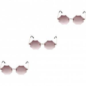 Сонцезахисні окуляри Без оправи PACKOVE Набір з 3 Стильні Безрамкові - Фото 1