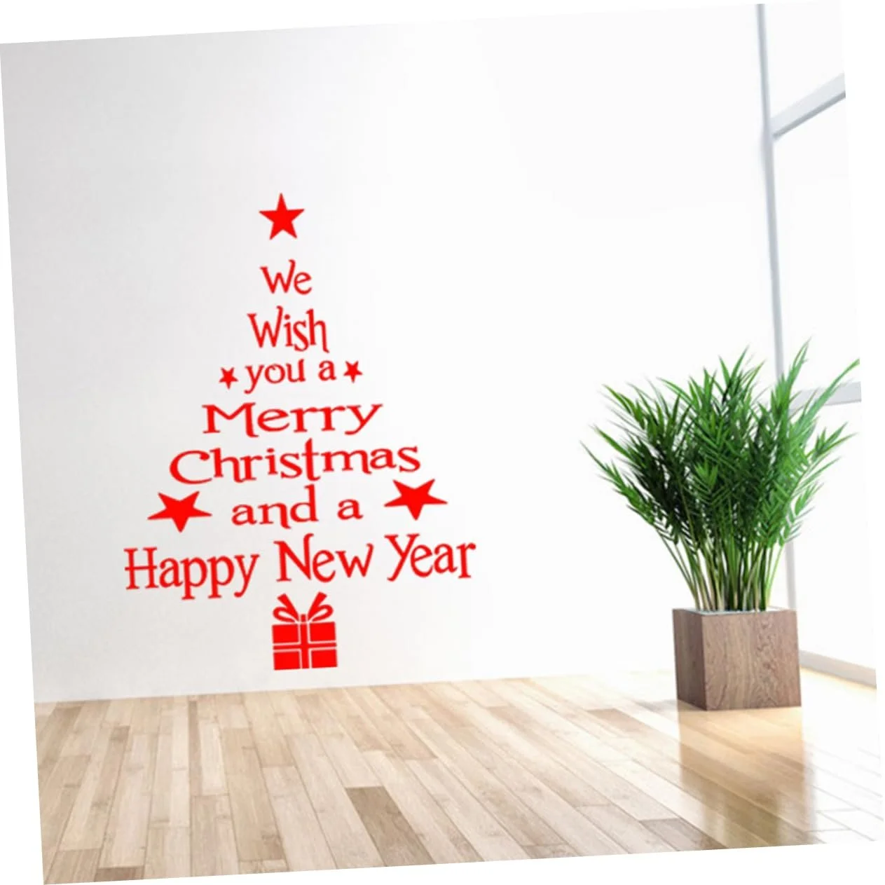 Наклейка на стіну OSALADI Різдвяна ялинка PVC Червона, фото №6