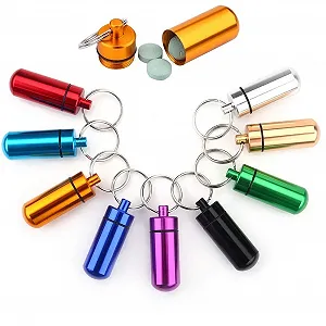 Таблетниця-брелок Fyearfly Набір 9 шт. Алюмінієвий сплав Міні-органайзер водонепроникний - Фото 1