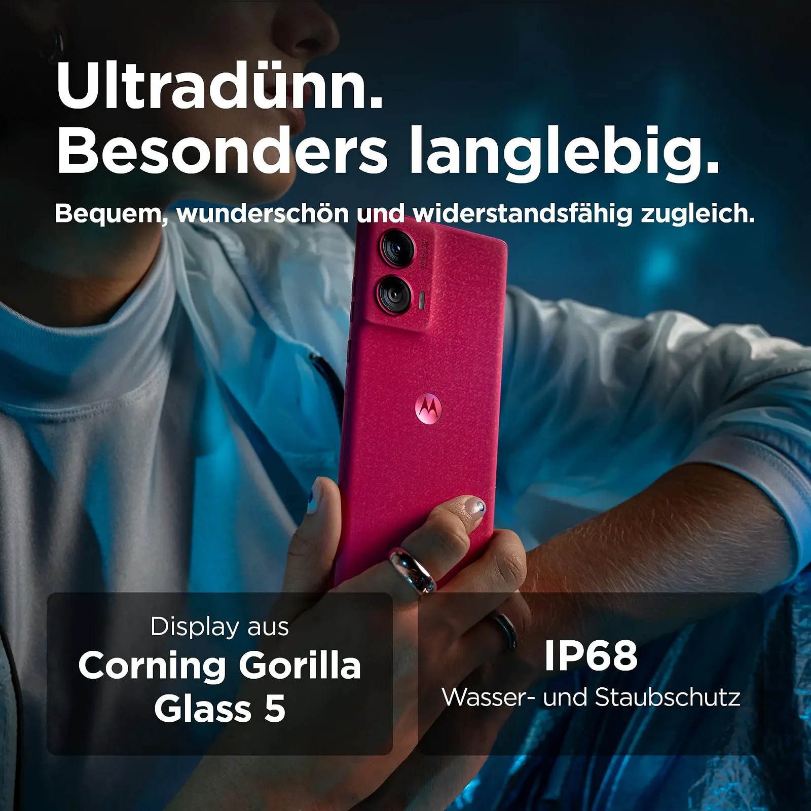 Смартфон Motorola Moto Edge50 Fusion 6.7" FHD+ POLED 50 MP 8/256 ГБ 5000 мАч Hot Pink, защитный чехол и держатель для телефона, фото №2 Смартфон Motorola Moto Edge50 Fusion 6.7" FHD+ POLED 50 MP 8/256 ГБ 5000 мАч Hot Pink, защитный чехол и держатель для телефона, фото №2