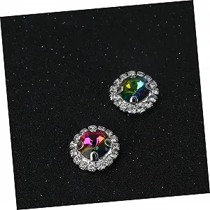 Стразы круглые для рукоделия с плоской задней частью для украшения стола, искусственные бриллианты для изготовления ювелирных изделий, свадебных и праздничных украшений, 20 шт, радужные synthetic.ua - Фото 1