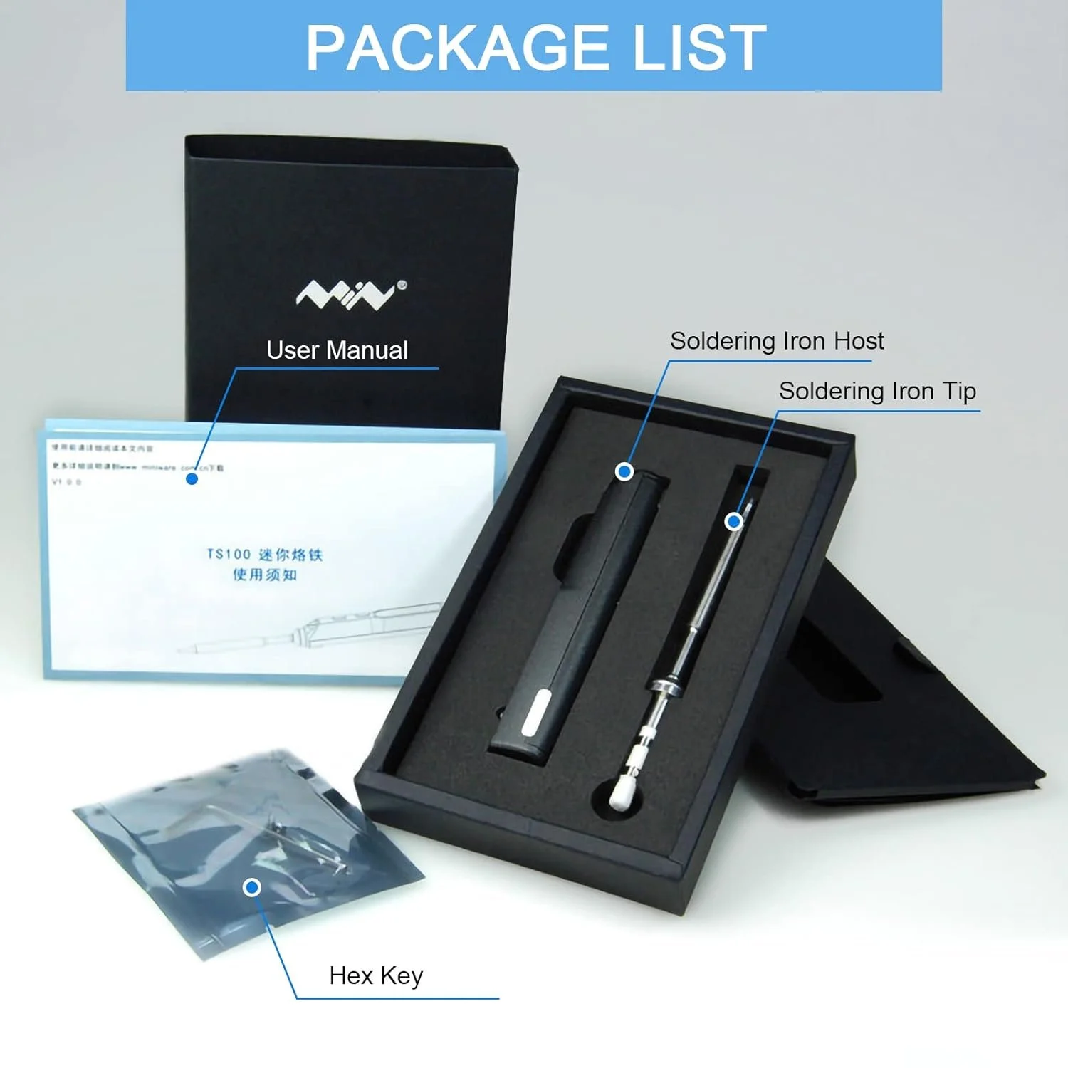 Паяльник LQKYWNA TS100 Серый, фото №2