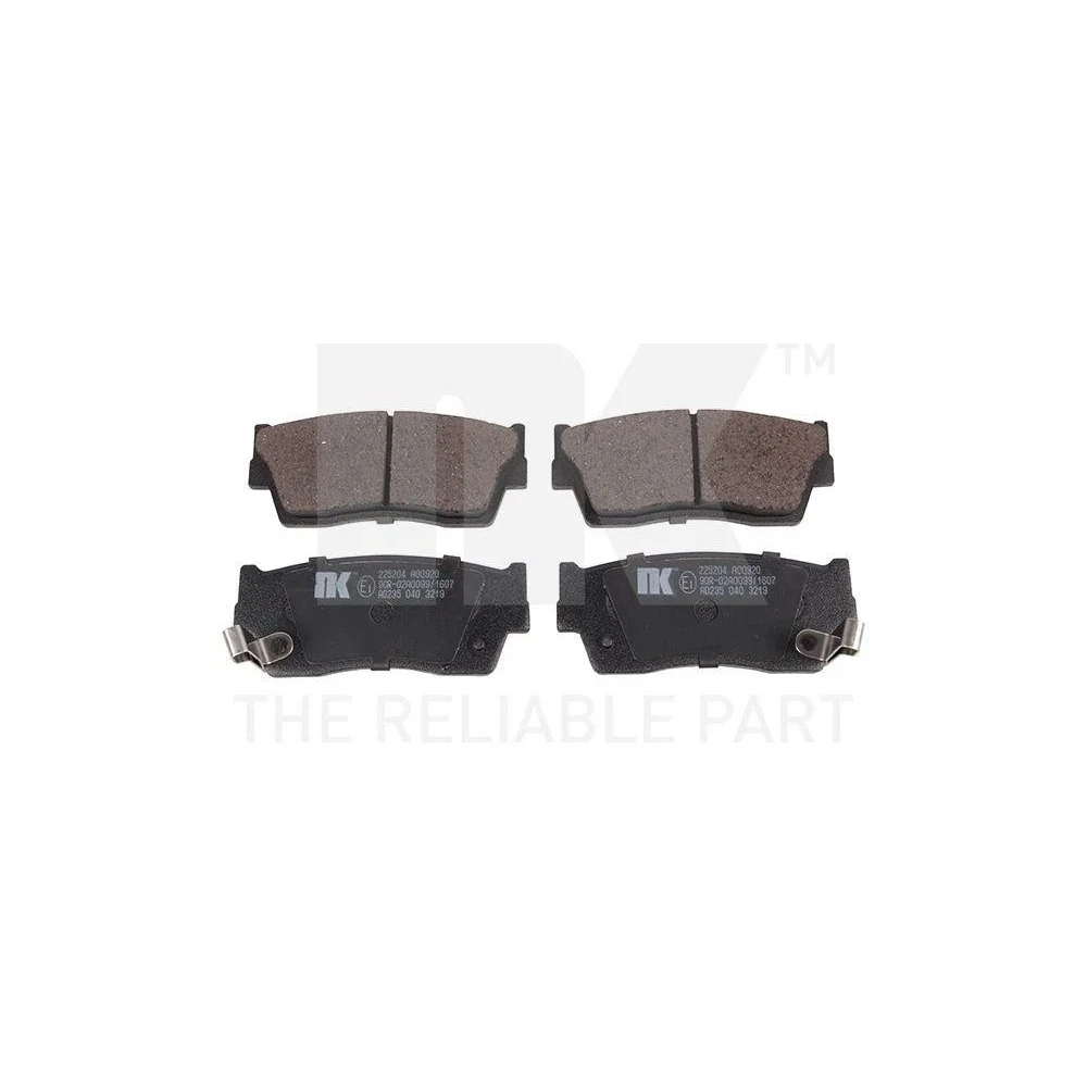 Комплект тормозных колодок дискового тормоза NK 225204 для SUZUKI передний мост, фото №1
