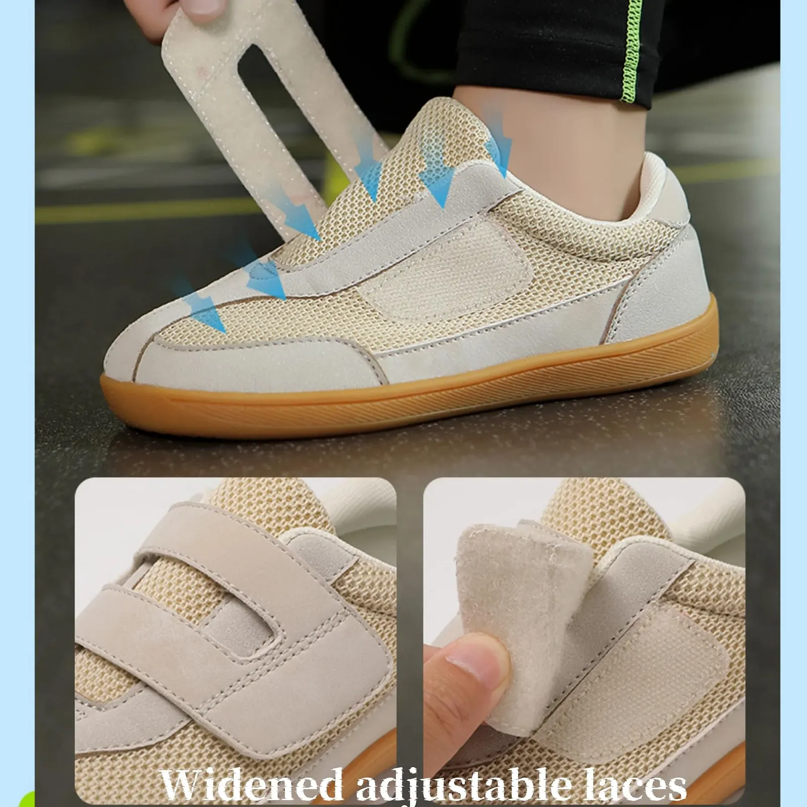 Дитячі унісекс босоніжки з широкою застібкою, дихаючі легкі, фото №4