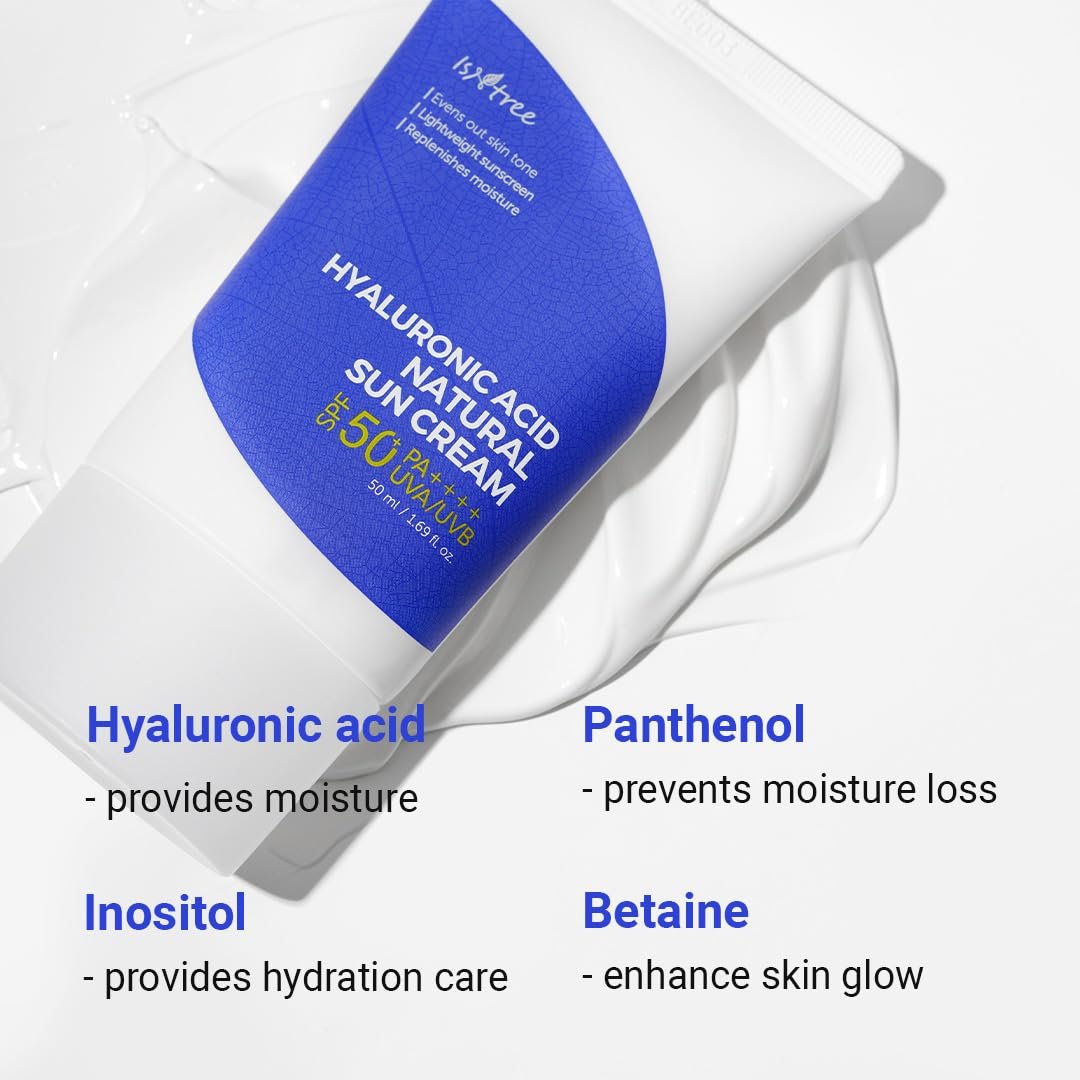 Сонцезахисний крем IsNtree Natural з гіалуроновою кислотою SPF 50 PA++++ 50 мл, фото №5