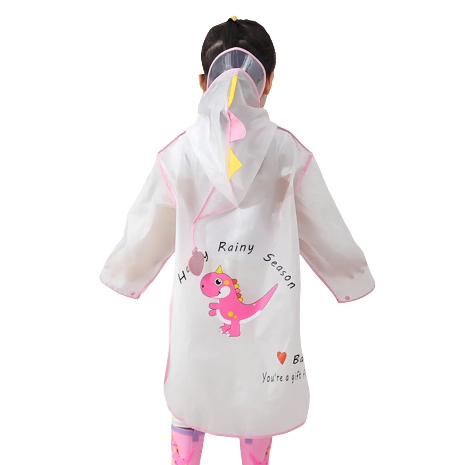 Дождевой Плащ Детский Велосипедный Дождевик Детский Мультяшный Узор Водонепроницаемый Дождевик Унисекс Водонепроницаемый Многоразовый Подходит для Велоспорта на Открытом Воздухе Прозрачная Ветрозащитная Куртка, фото №2