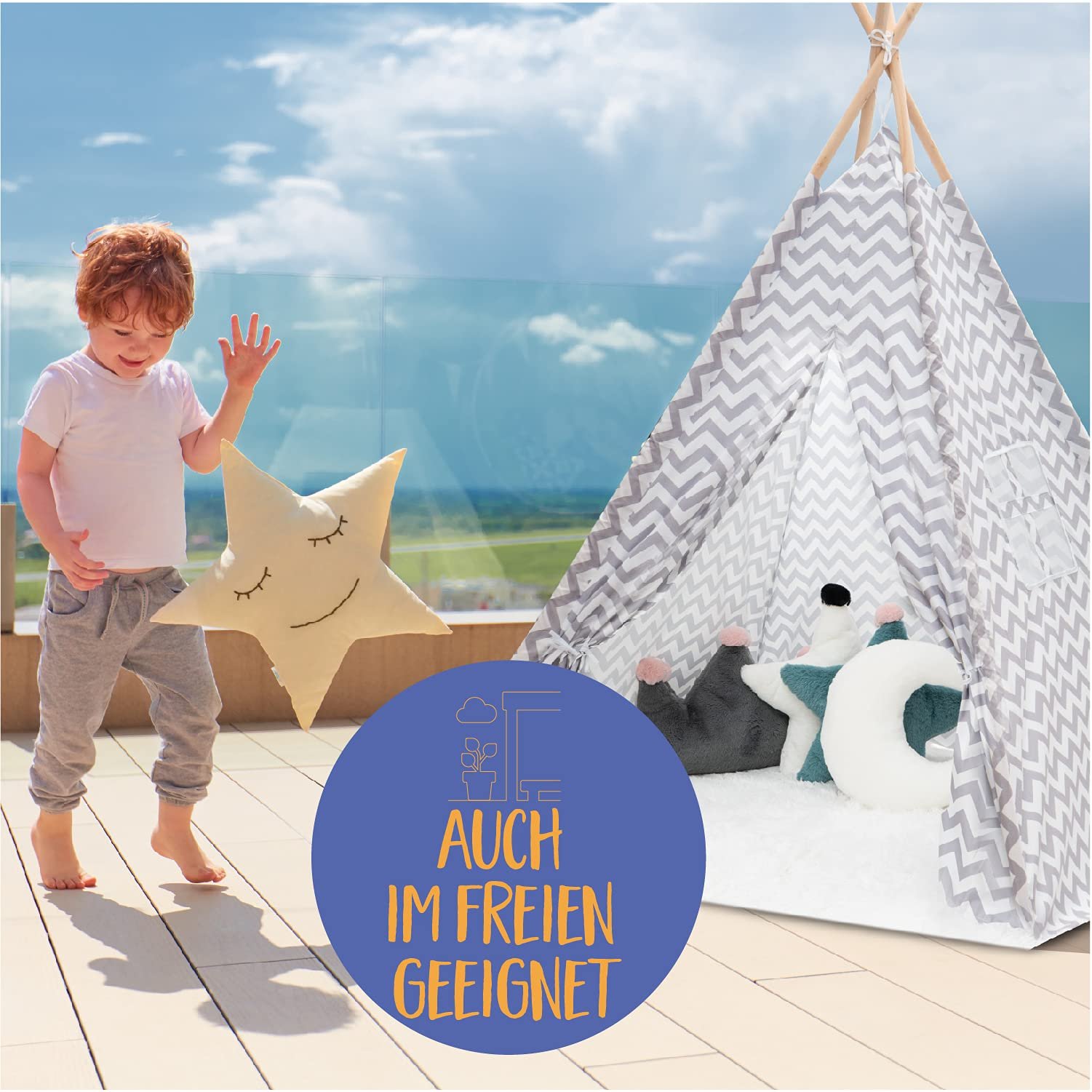 Игровой шатер Tipi KNECKES Premium 110 x 110 x 170 см, фото №6