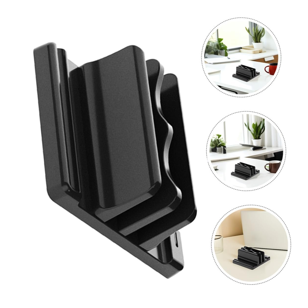 Вертикальная Подставка для ноутбука с двойным слотом, регулируемая док-станция, многофункциональный настольный органайзер для книг и ноутбуков, компактная, стабильная подставка, подходит для чтения, фото №7