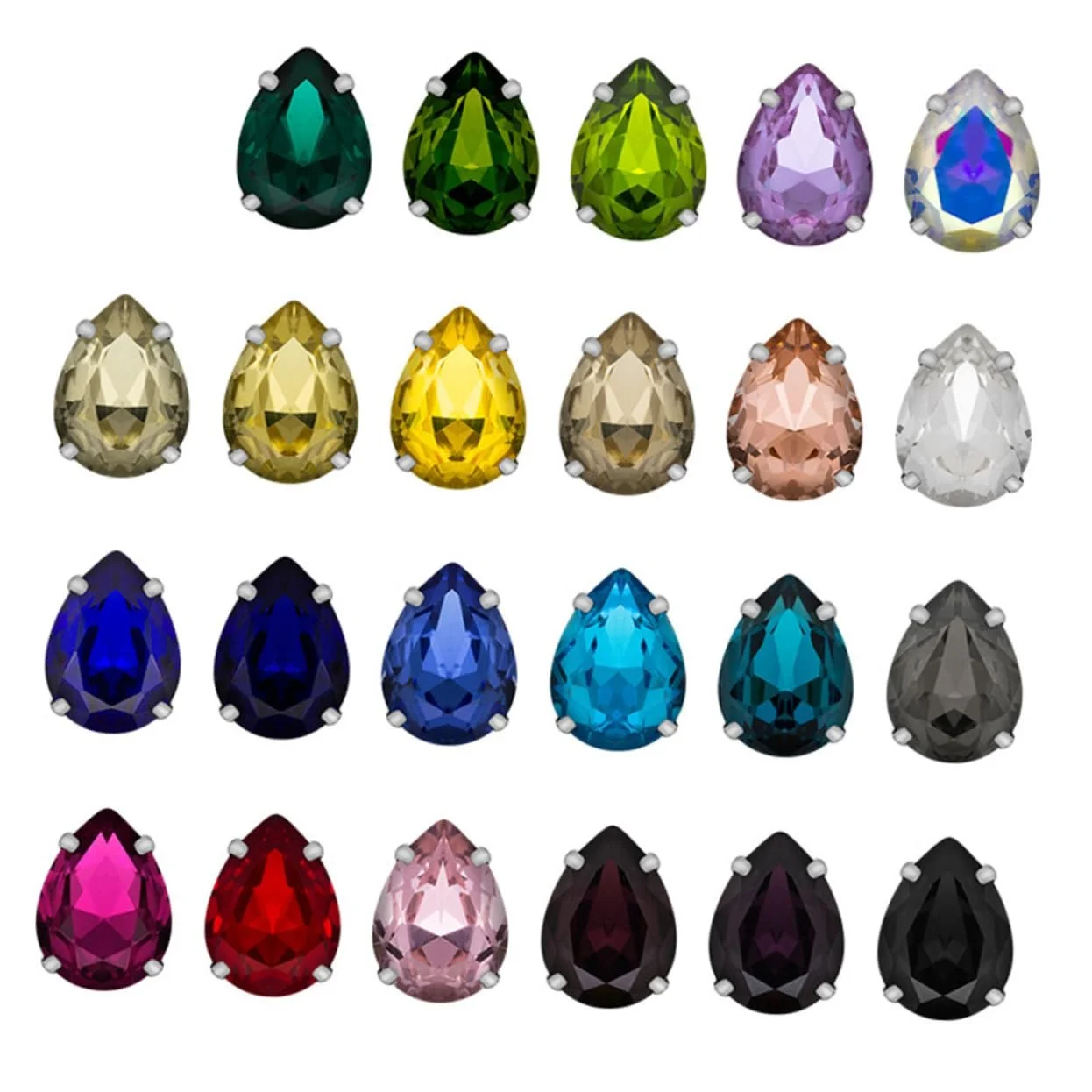 Стрази Крапля Tofficu 150 шт. Аксесуари для взуття, кришталеві прикраси, плоскі дорогоцінні камені у формі сльози для одягу, скляні, фото №7