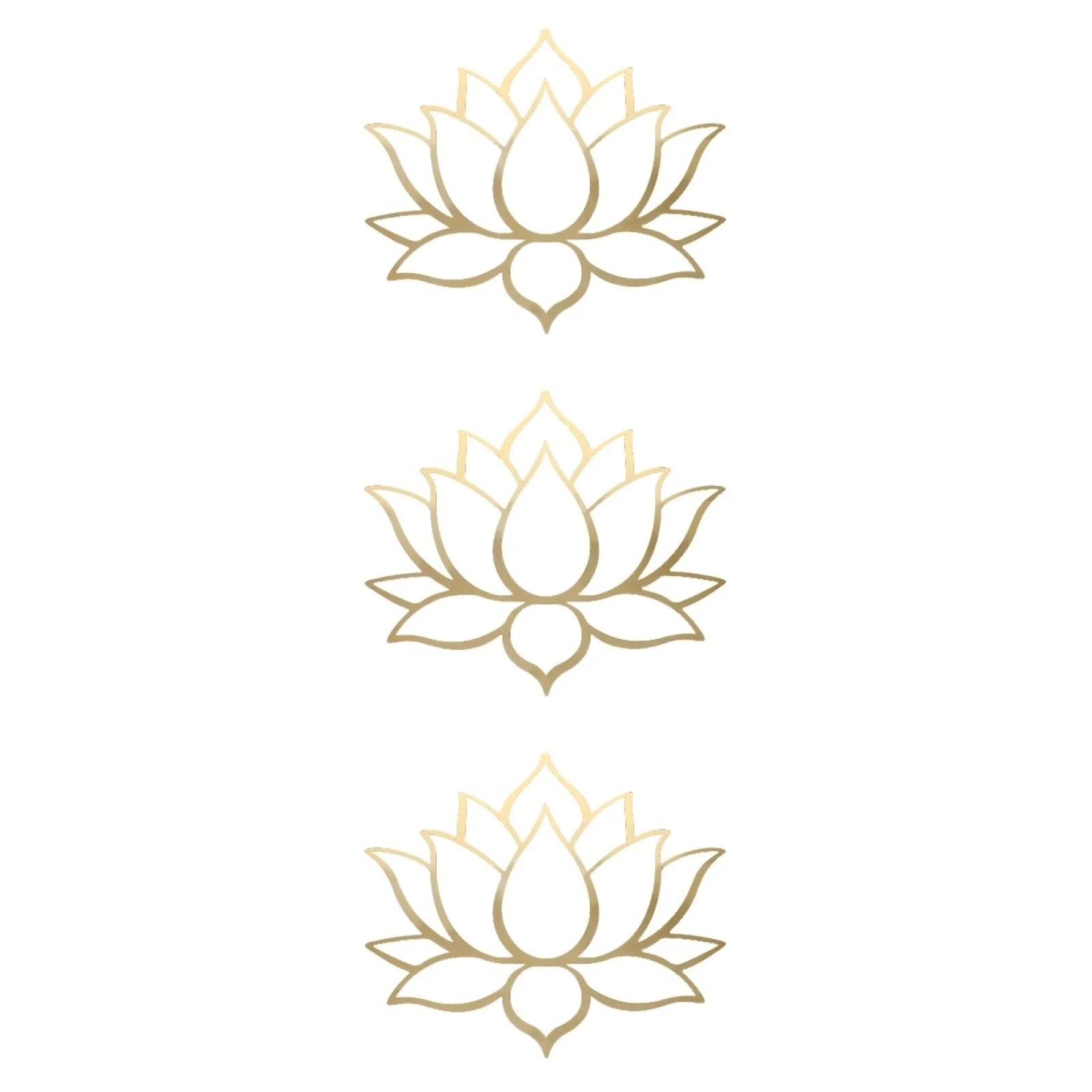 Наклейки на стіну OSALADI Lotus Flower 3 шт. дзеркальні акрилові Золотистий, фото №9