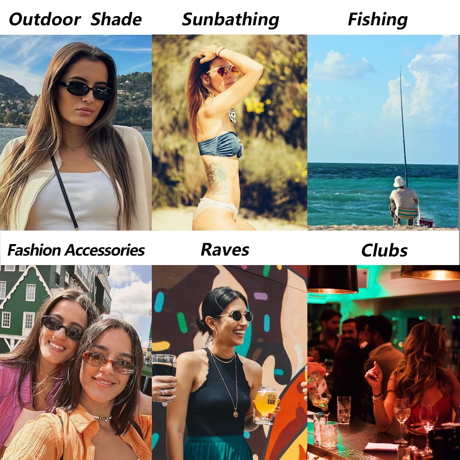 Сонцезахисні окуляри овальні YFPOPONE Набір з 4 шт. Сірий, фото №7