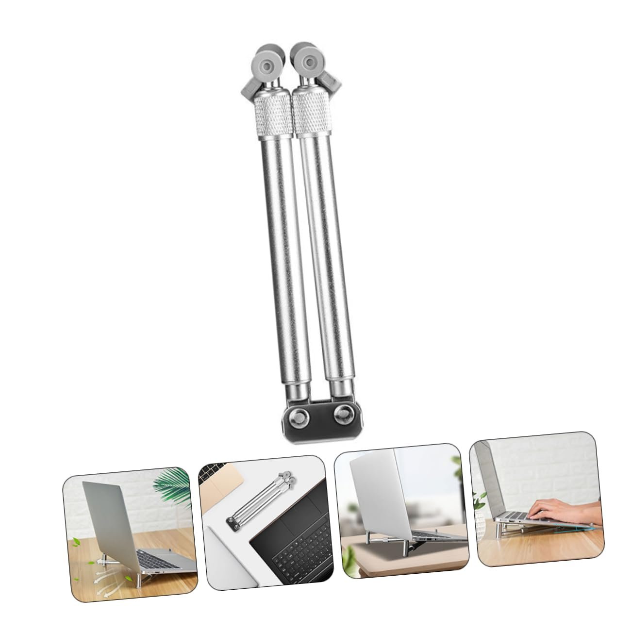 Підставка для ноутбука Veemoon Алюмінієвий сплав, портативна, регульована, обертається, з нековзною силіконовою підкладкою для ергономічної підтримки, фото №4