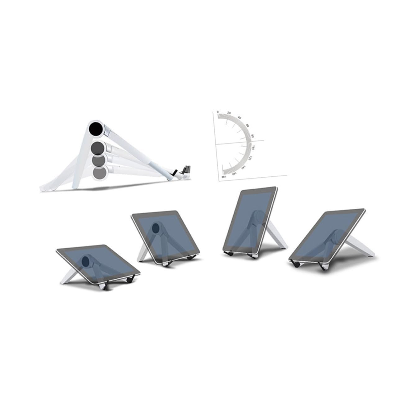 Подставка для ноутбука треугольная алюминиевая складная регулируемая стабильная подставка для охлаждения ноутбука держатель для планшета белая, фото №5