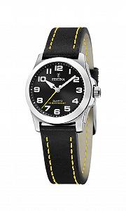 Женские часы Festina Special Prices F16257/C, корпус из нержавеющей стали 316L, серебристый, кожаный ремешок, черный - Фото 1