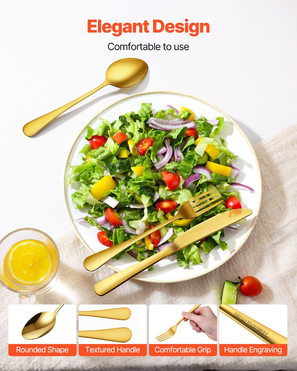 Набор столовых приборов VEVOR на 12 персон, 60 предметов, из пищевой нержавеющей стали, фото №4 Набор столовых приборов VEVOR на 12 персон, 60 предметов, из пищевой нержавеющей стали, фото №4