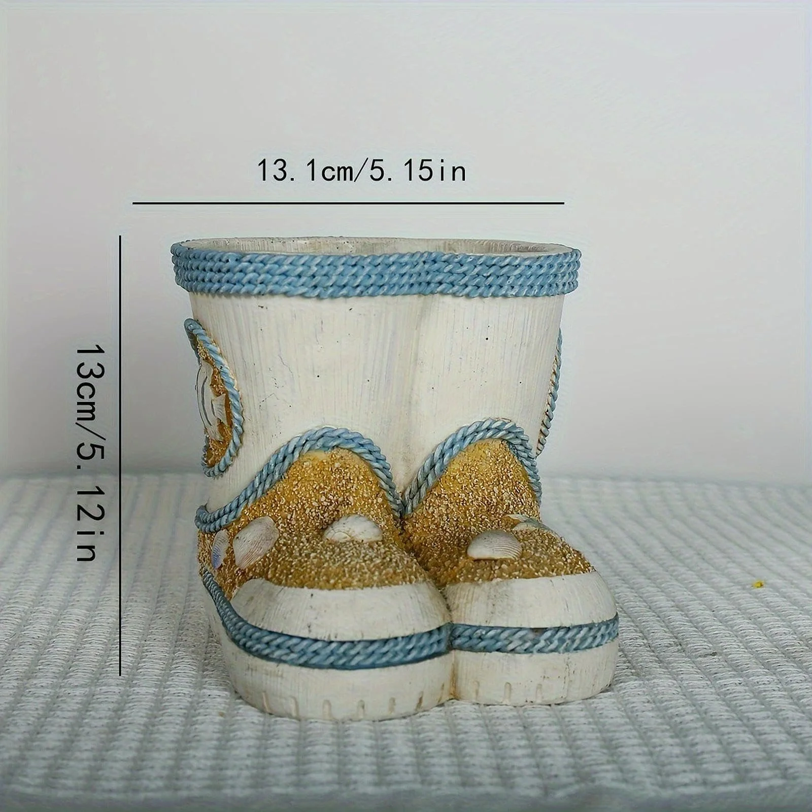 Декоративний квітковий горщик Черевик скандинавський стиль смола, фото №2 Декоративний квітковий горщик Черевик скандинавський стиль смола, фото №2