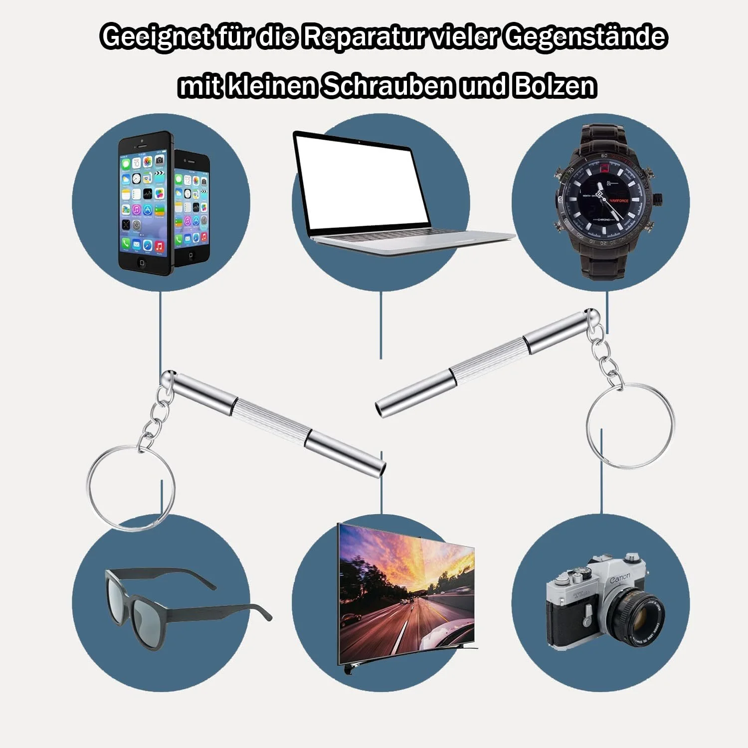 Набір Mini Інструменти Викрутка Брелок 3 в 1 Нержавіюча сталь, фото №7