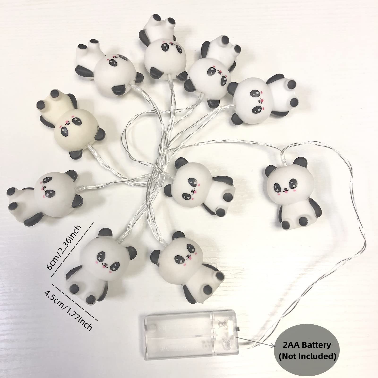 Гирлянда Riaxuebiy Фея, 10 LED, 1,65 м, Панда, разноцветный, фото №2