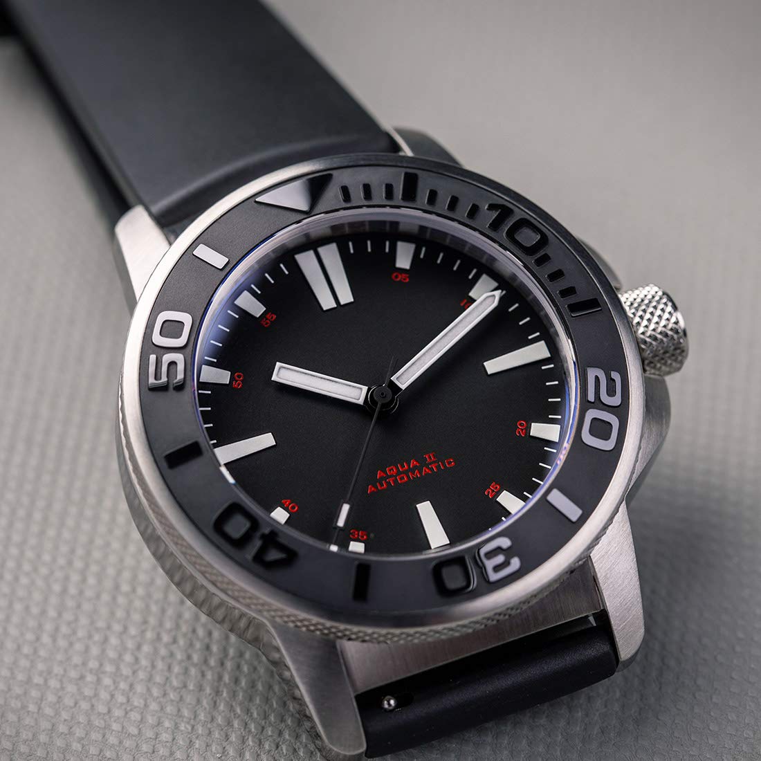 Годинник Undone Aqua 316L Steel Automatic Steel Чорний Силіконовий Submariner Сапфіровий Керамічний Дайвер, фото №6