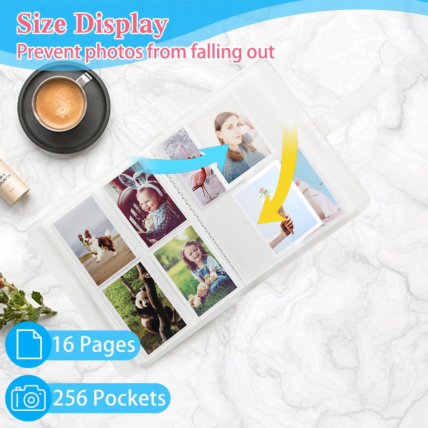 Фотоальбом для Polaroid / Instax Mini 256 карманов PU Leather Black, фото №6