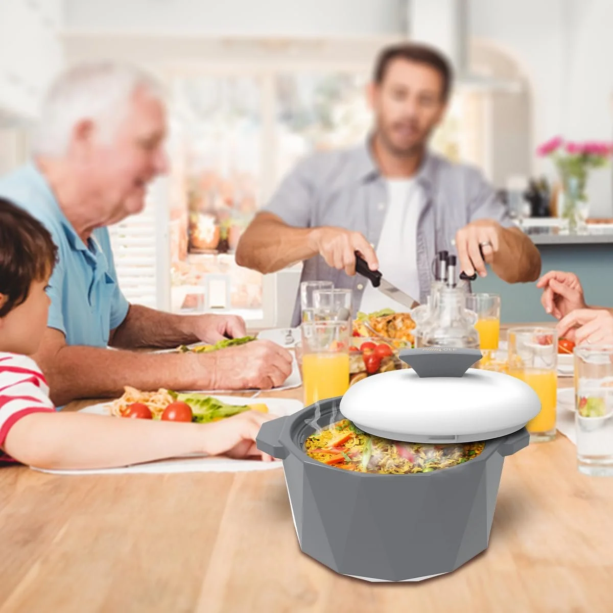 Набір ізольованих каструль Pinnacle з кришкою 3 предмети 3/2/1 кварт Hot Pot, фото №8