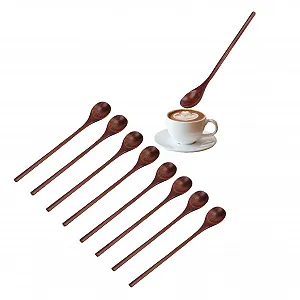 Набір дерев'яних ложок, 8 шт, з довгою ручкою, Дерев'яна - Фото 1