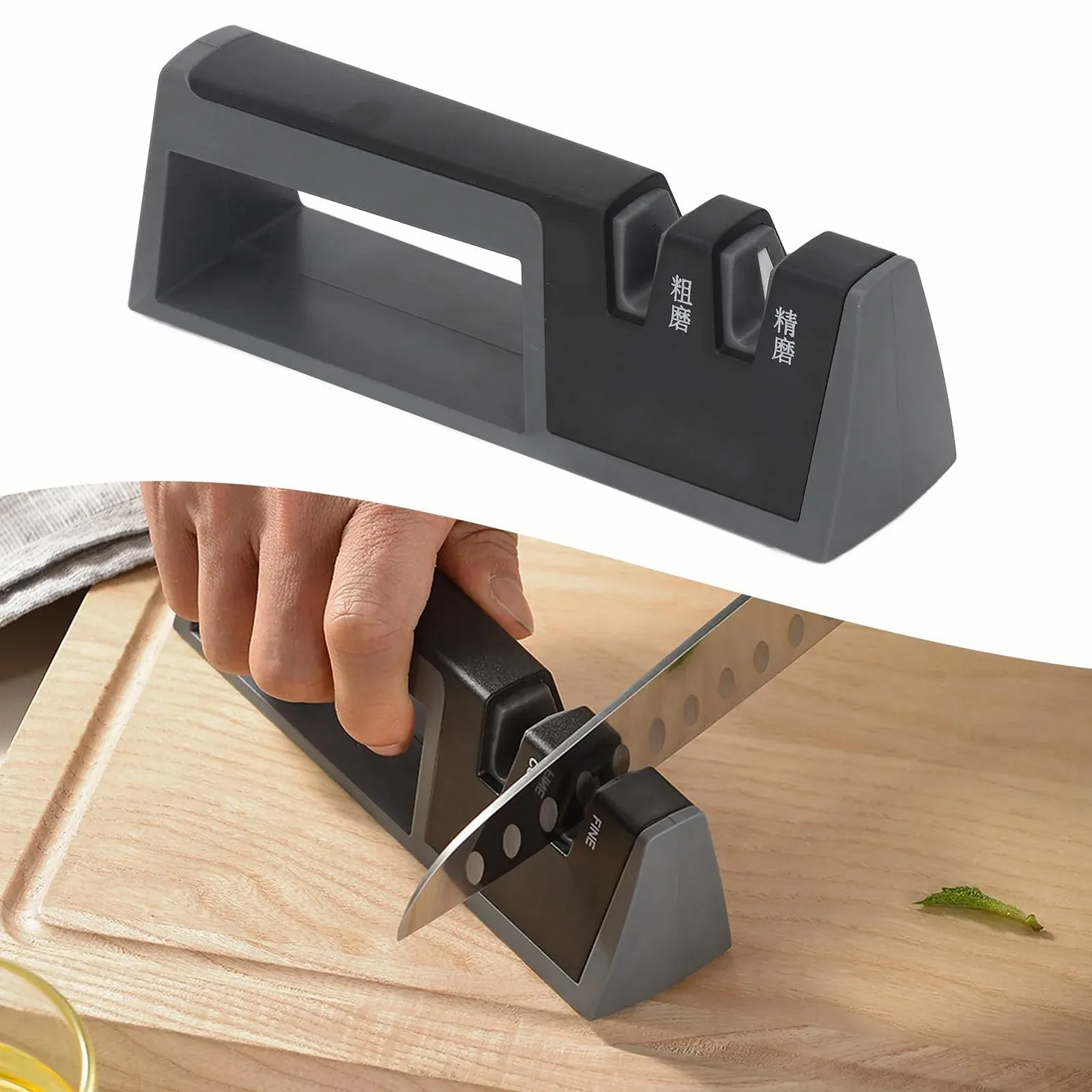 Точило для ножів Tungsten Steel 2-ступінчаста Ергономічна ручка, фото №7