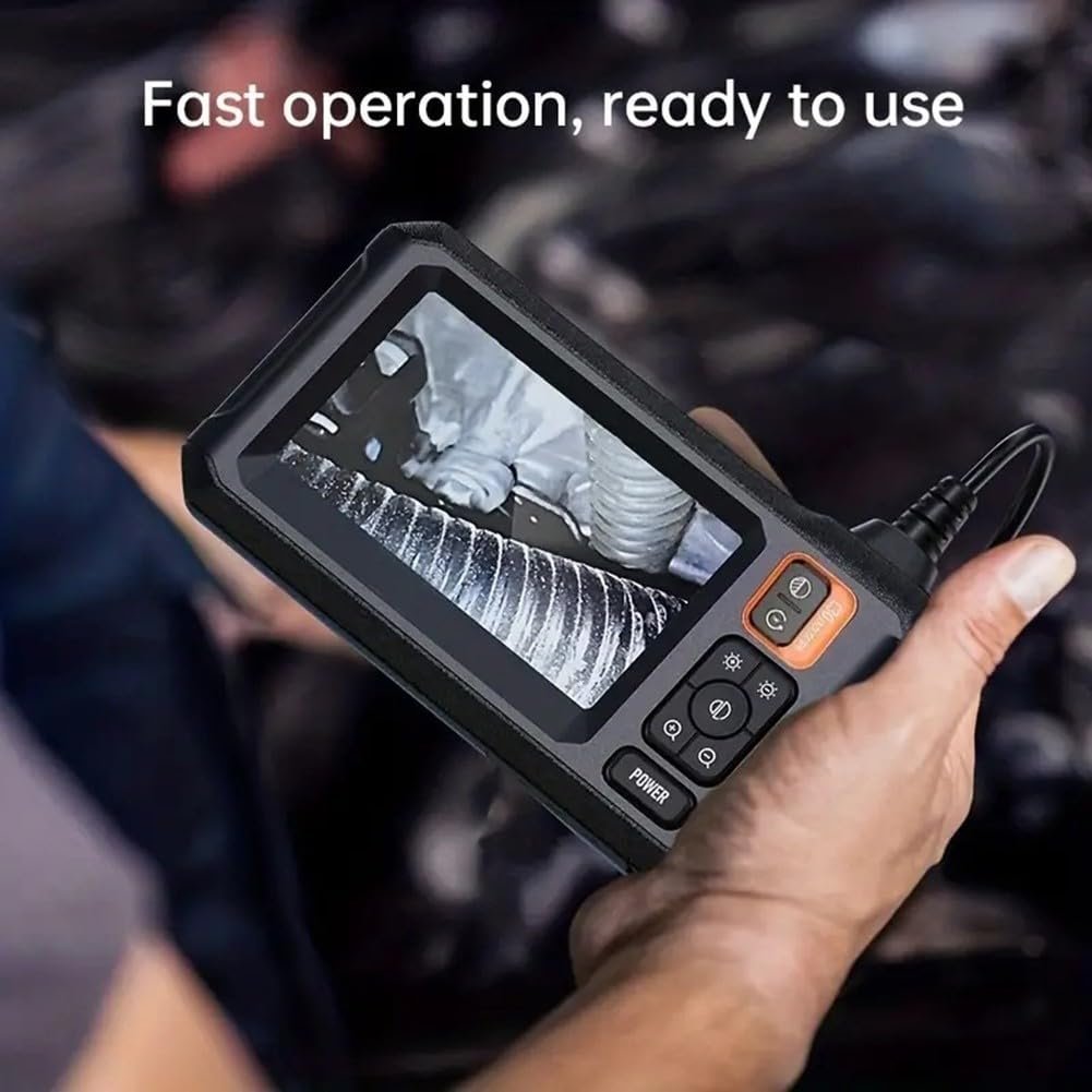 Инспекционная камера Oniissy с 4,3-дюймовым IPS-экраном, IP67 Auto Industrial Endoscopes, полужесткий кабель 10 м, Channel Camera, 8 LED освещения (10 м), фото №8