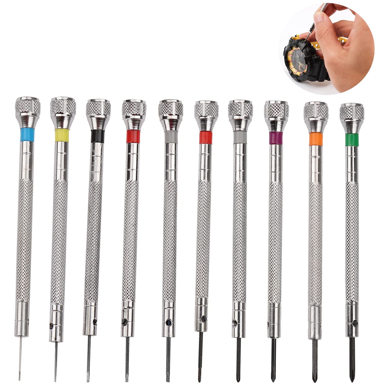 Набір викруток з обертовими головками 10 шт 0.6-2 мм, фото №1 Набір викруток з обертовими головками 10 шт 0.6-2 мм, фото №1