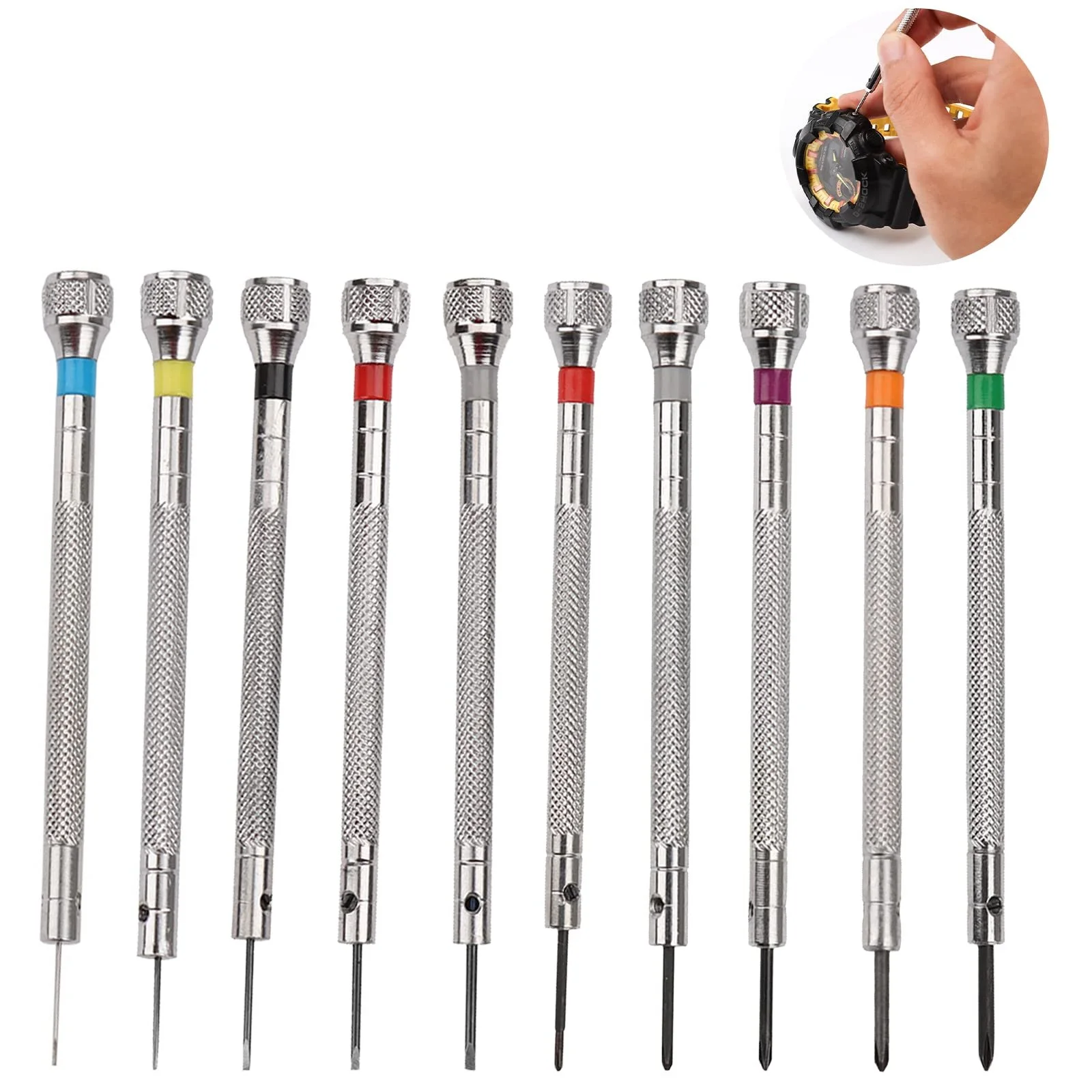 Набор отверток с вращающимися головками 10 шт 0.6-2 мм, фото №1